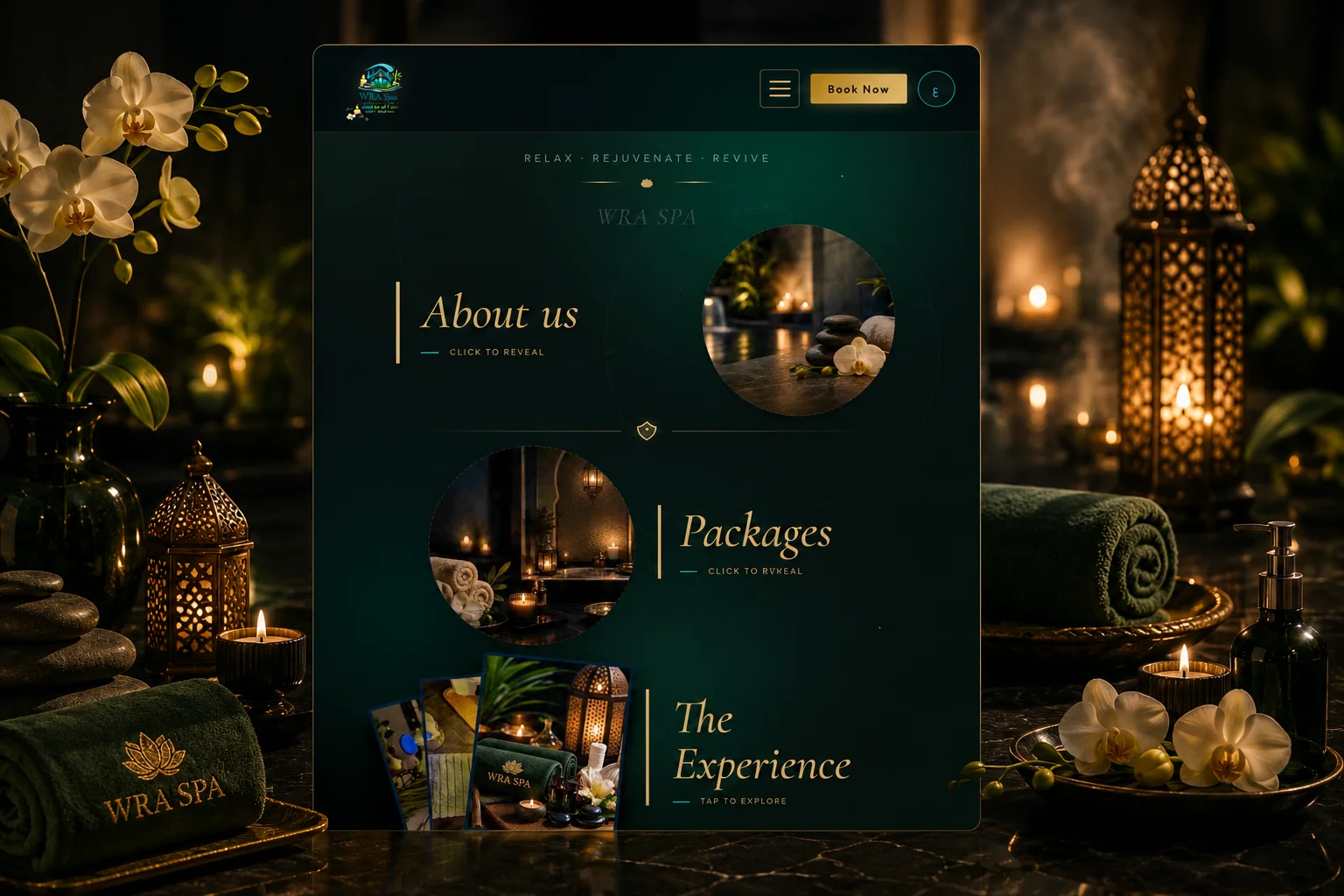 Luxury spa website project screenshot
